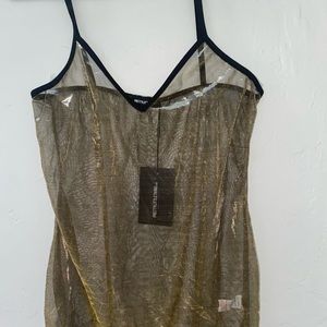 Gold Sheer Metallic Body-con Coverup